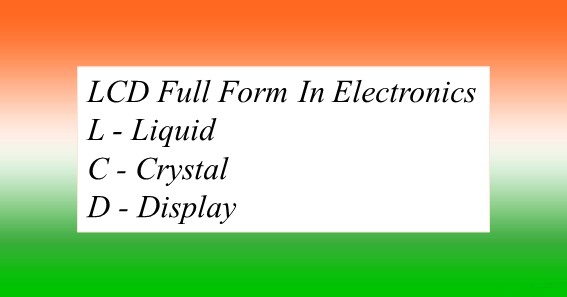 LCD Full Form In Electronics