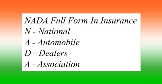 NADA Full Form In Insurance