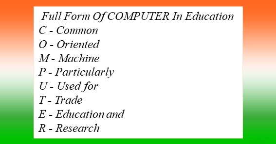 Full Form Of COMPUTER In Education